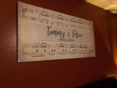 Customer photo review of Custom Couple Music Premium Canvas - Ready to Hang