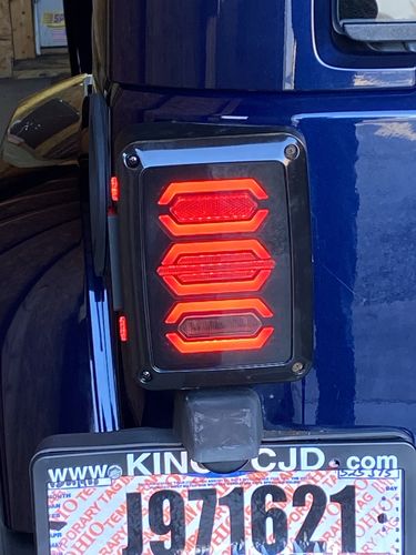Customer photo review of Smoked Avenger LED Tail Lights for 07-18 Jeep Wrangler JK/ JKU