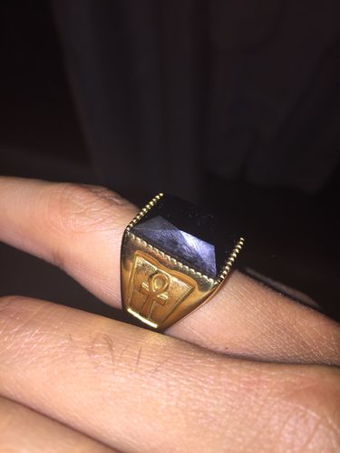 Customer photo review of Ankh Onyx Ring