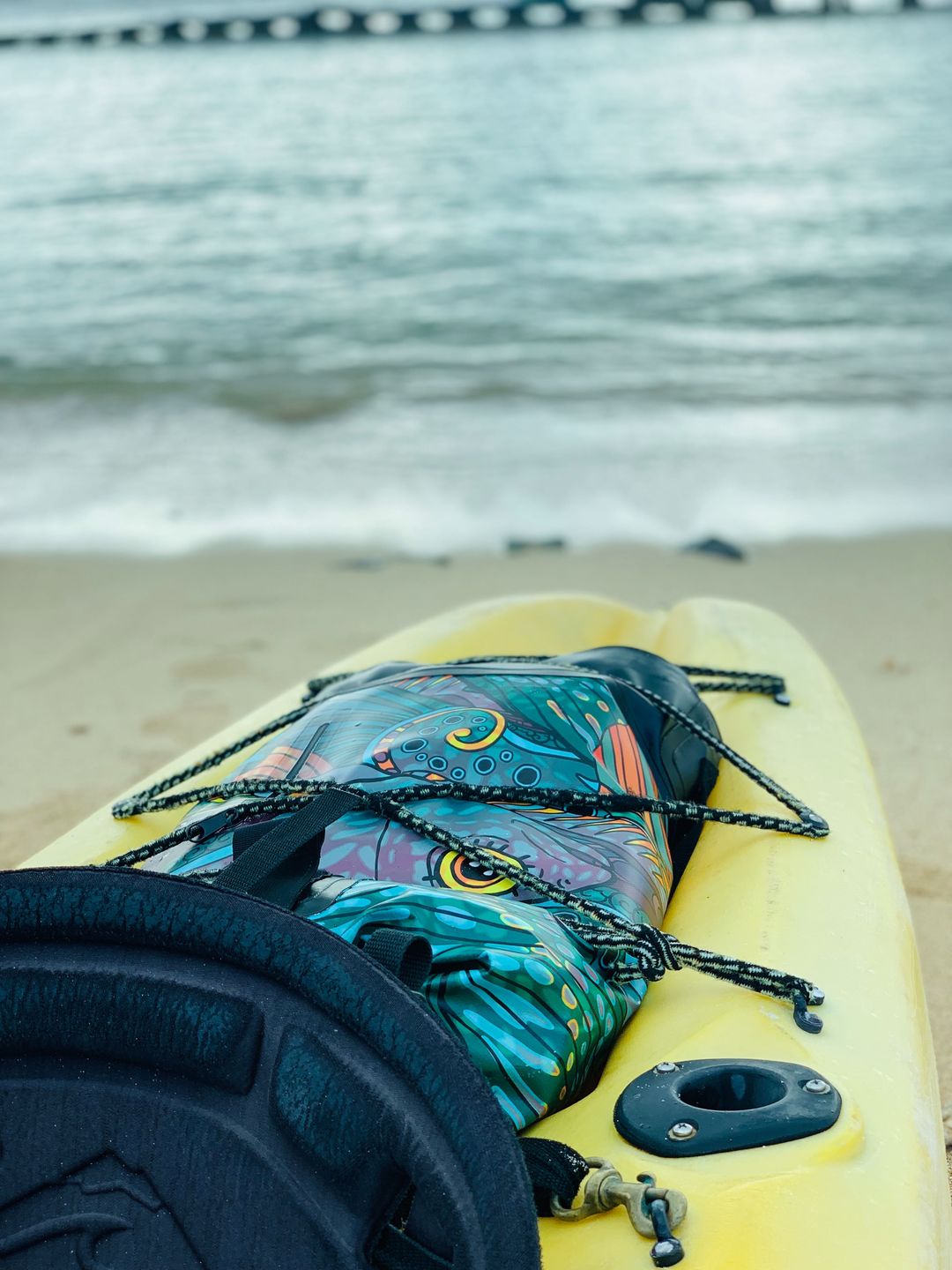 Customer photo review of Dry Bag Backpack - Groovy Grayling