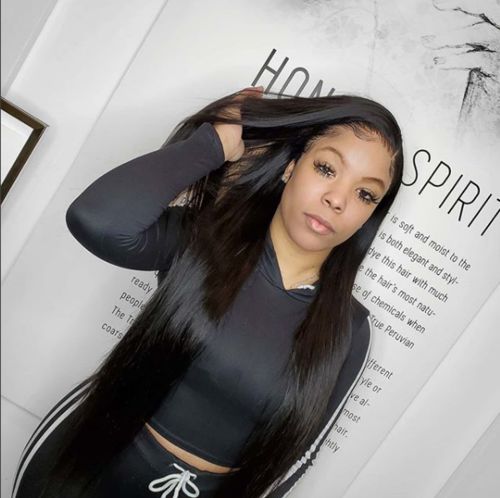 Customer photo review of Brooklyn Hair Extension 9A 100% Virgin Human Hair Bundles Straight Long Hair Style Weave / 3 Bundles with 13x4 Lace Frontal 20" Deal