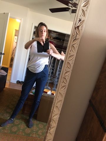 Customer photo review of Stonewash Extra Long Slouchy Pants