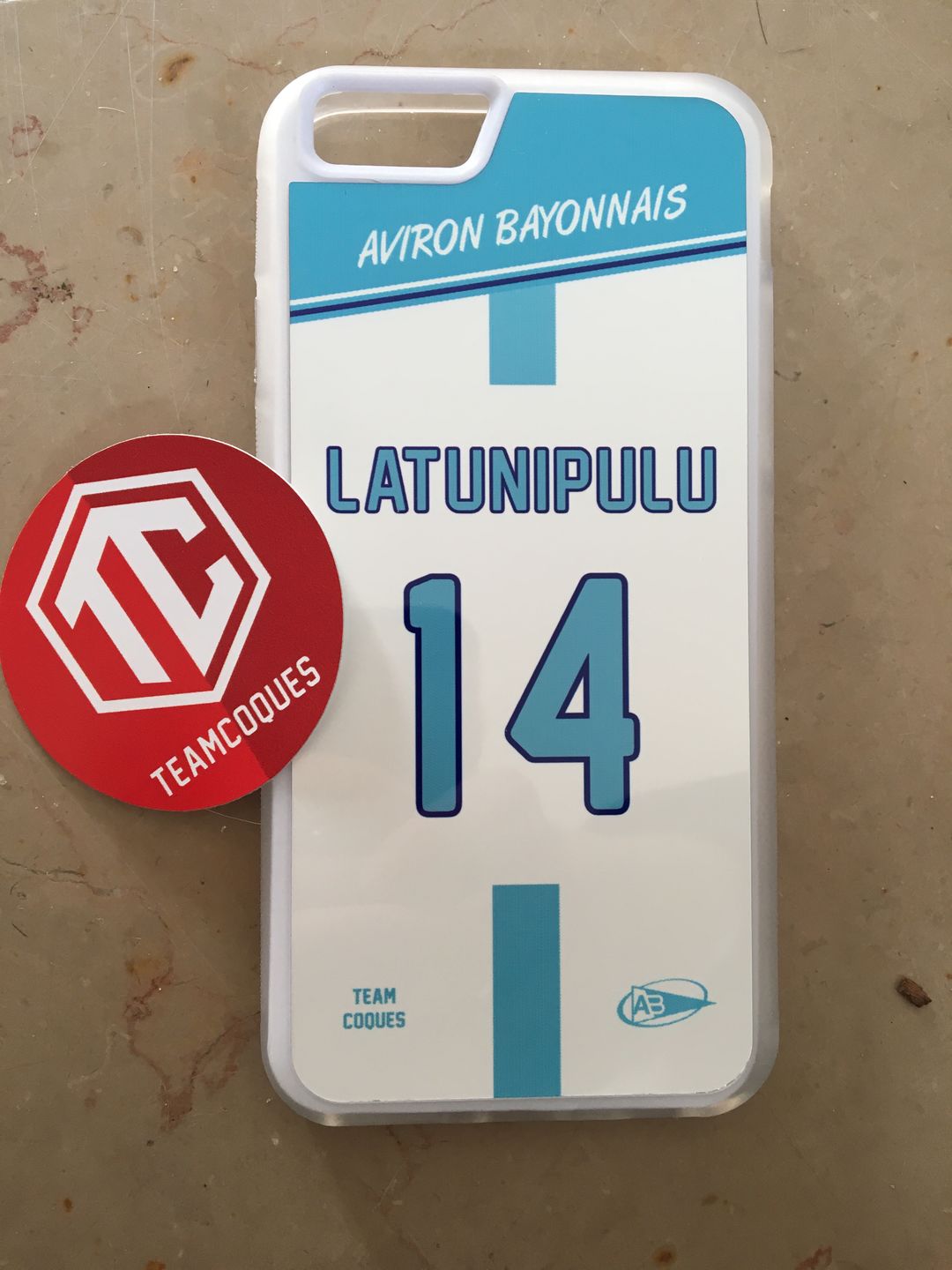 Customer photo review of Coque rugby BAYONNE AVIRON BAYONNAIS - flocage 100% personnalisable - iPhone smartphone