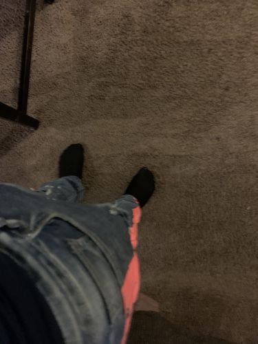 Customer photo review of Side Stripe Distressed Skinny Fit Track Denim Blue Wash - Orange Peachish 🍑 (M4708R1D)