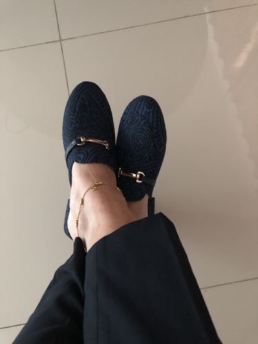 Customer photo review of Ella Mules in Blue