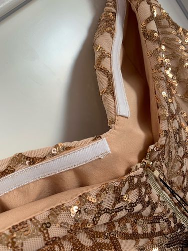 Customer photo review of Off Shoulder Sequin Mermaid Bodycon Prom Dress FT4912