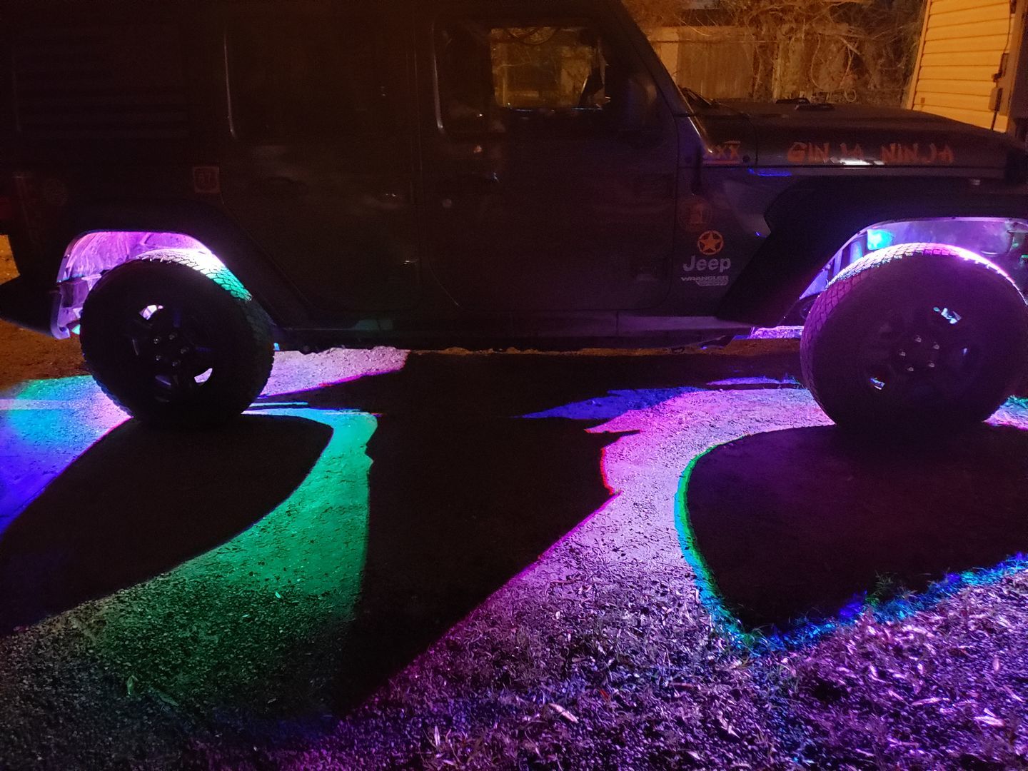 Customer photo review of Bluetooth Shift RGB LED Rock Lights (87-18 Jeep YJ/ TJ/ JK)