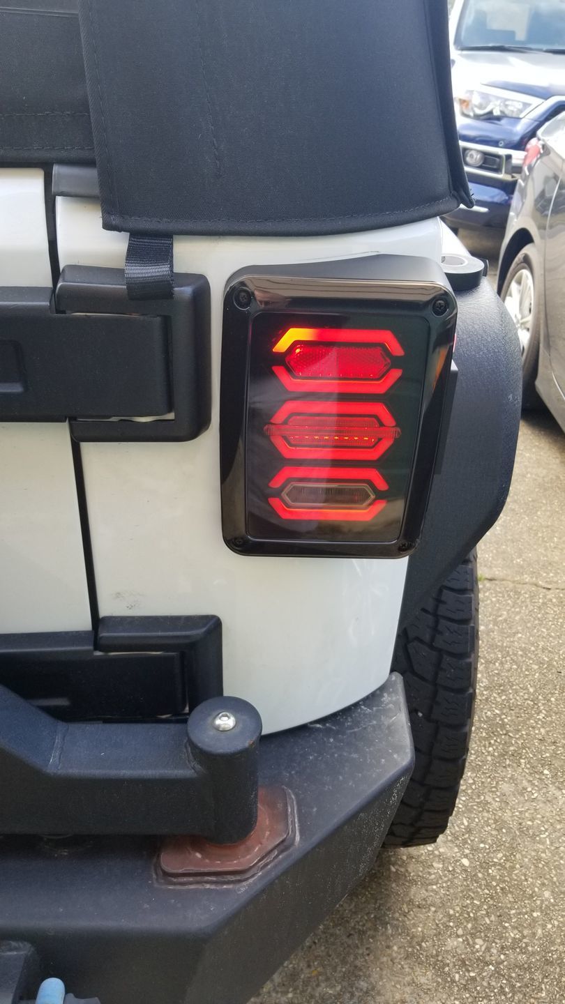 Customer photo review of Smoked Avenger LED Tail Lights (07-18 Jeep Wrangler JK/ JKU)