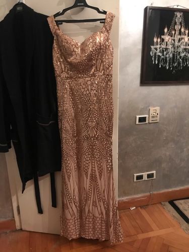 Customer photo review of Off Shoulder Sequin Mermaid Bodycon Prom Dress FT4912