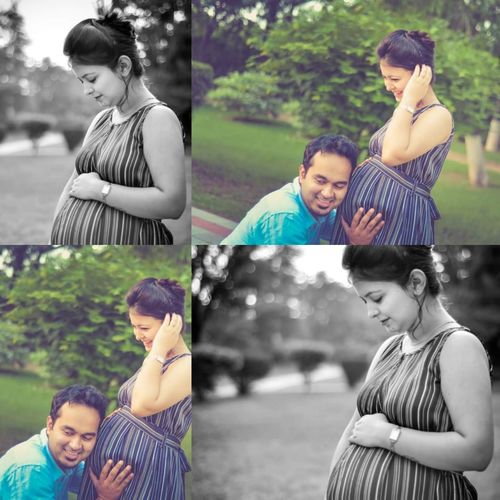 Customer photo review of Exclusive Stripe Vogue Sleeveless Maternity & Nursing Maxi Dress