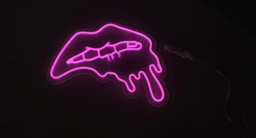 Customer photo review of Lip Bite Neon Sign