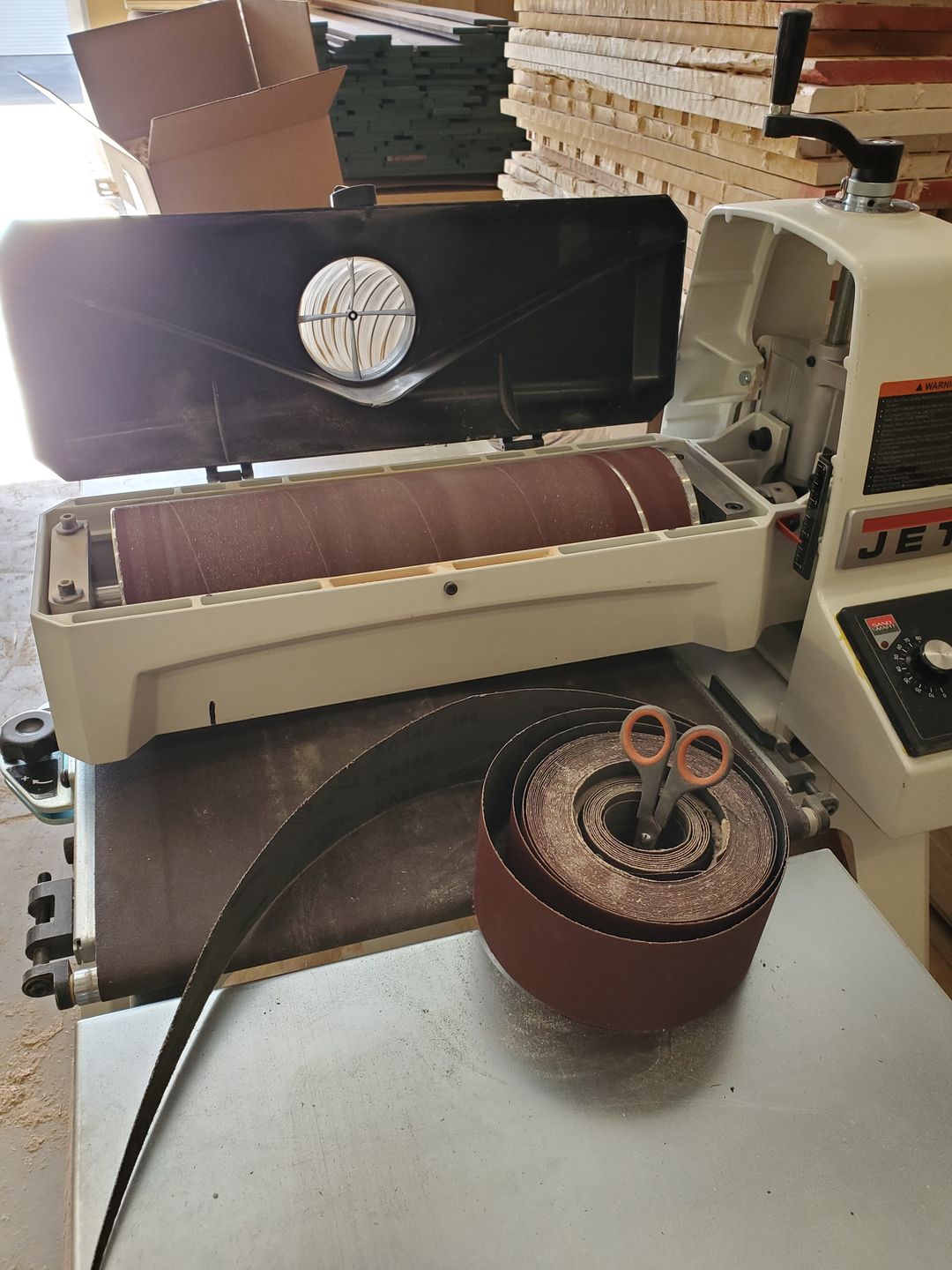 Customer photo review of 3 inch X 70 FT Woodworking Drum Sander Roll