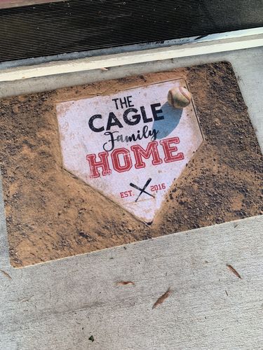Customer photo review of Personalized Home Plate Doormat