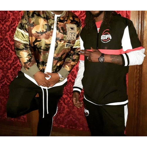 Customer photo review of Outside Solid One Stripe Track Pants (Black - White)