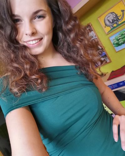 Customer photo review of One Shoulder Split Thigh Long Evening Gown