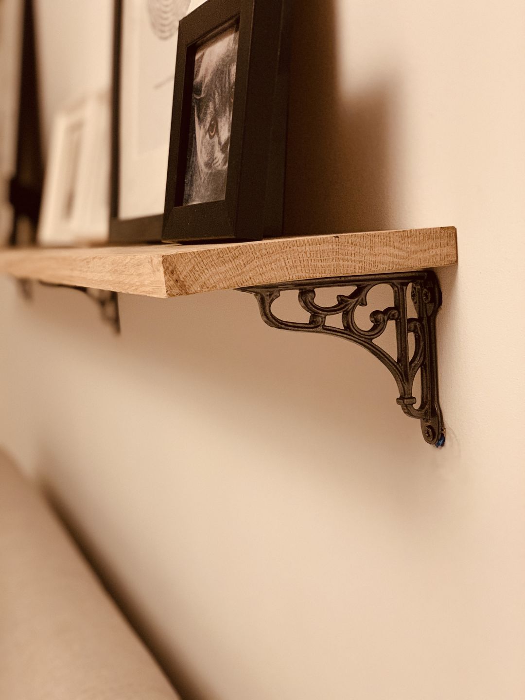 Customer photo review of 4 Inch Victorian Scroll Cast Iron Shelf Bracket
