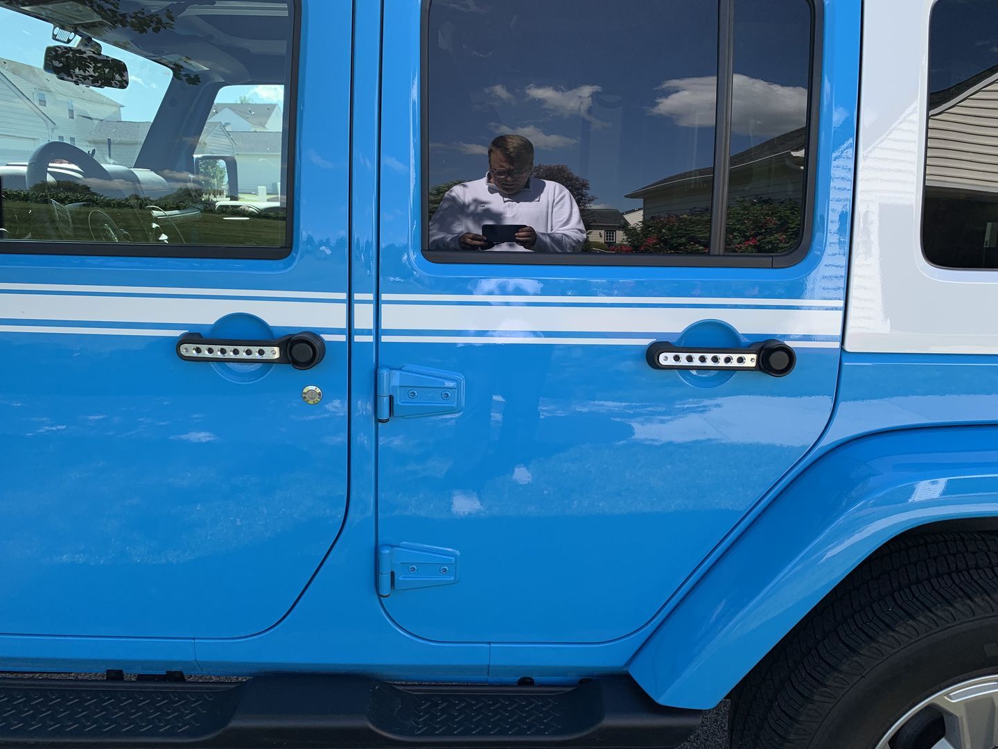 Customer photo review of Aluminum Door Grab Handle Inserts Cover 4 Door (11-18 Jeep Wrangler JK/ JKU)