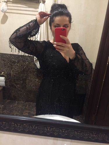 Customer photo review of Elegant Ruffles Shining Light Prom Dress