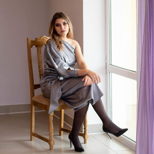 Customer photo review of Sexy V-Neck Backless Glitter Elegant Party Maxi Dress