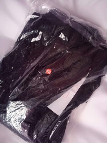 Customer photo review of Retro High Collar Long Black Cocktail Dress