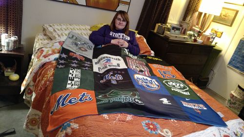 T-shirt quilt featuring new york mets, new york jets by Marlene from NJ