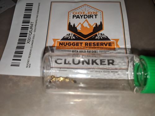 Customer photo review of *New* 2020 NUGGET RESERVE 'CLUNKER' Gold Paydirt Panning Unsearched