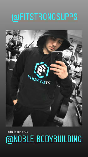 Customer photo review of FitStrong Heavyweight Hoodie (Black)