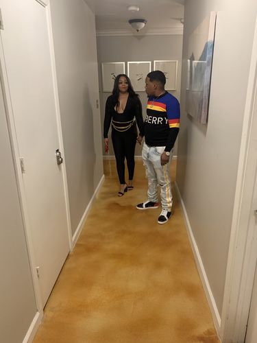 Customer photo review of Side Paint Stripe Athletic Track Denim Snow Gold (M4700D 22S)