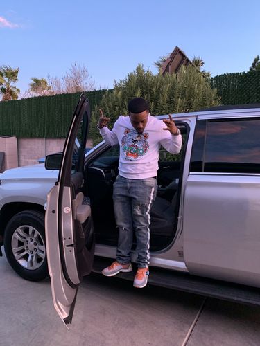 Customer photo review of Shredded Zip Denim Track Pants Cloud Wash - White (ZCM4428D)