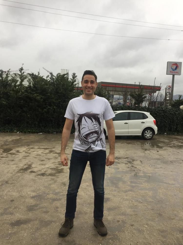 Customer photo review of Luffy Black & White T-Shirt - One Piece