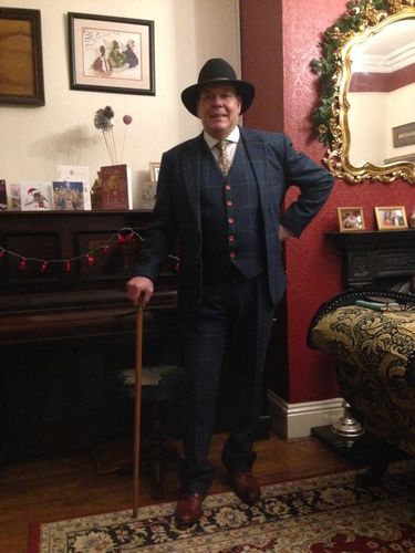 Customer photo review of Retro Blue Check Tweed 3 Piece Suit