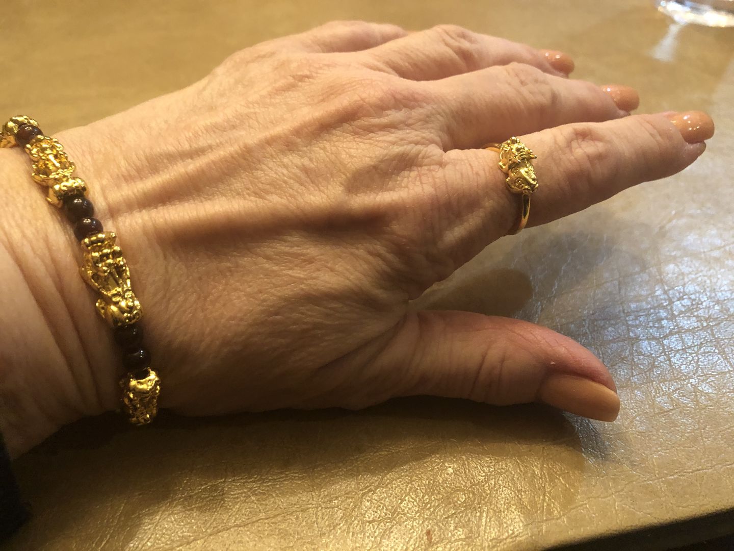 Customer photo review of Adjustable Lucky Gold Piyao Ring