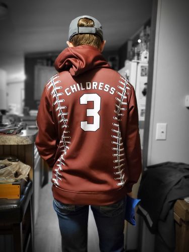Customer photo review of Personalized Grand Slam Pullover