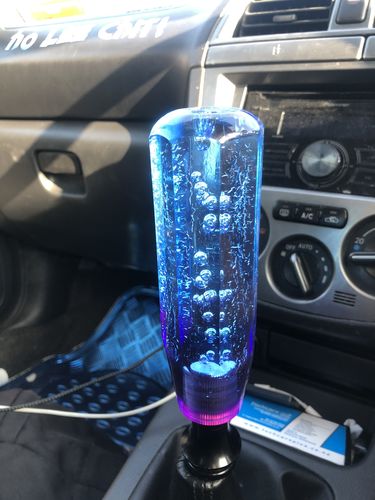 Customer photo review of Universal Colorful 15CM Crystal Bubble Shift Gear Knob Acrylic Plastic Manual Shifter