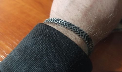 Customer photo review of Stainless Steel Double Side Snake Chain Bracelet