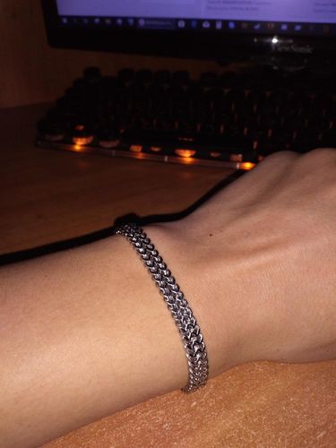 Customer photo review of Stainless Steel Double Side Snake Chain Bracelet