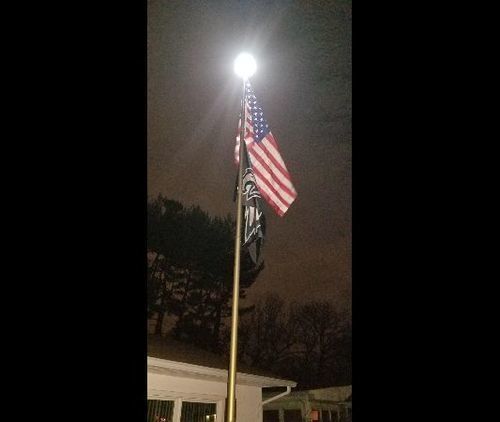 Customer photo review of 42 LED Outdoor Solar Power Flag Pole Lights