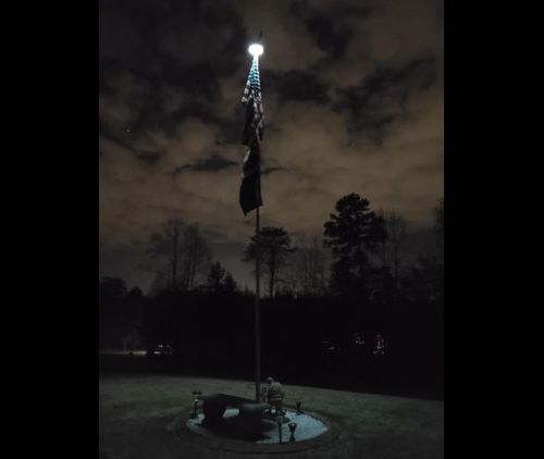 Customer photo review of 42 LED Outdoor Solar Power Flag Pole Lights