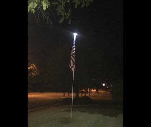 Customer photo review of 42 LED Outdoor Solar Power Flag Pole Lights