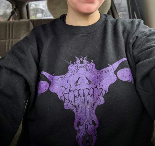 Customer photo review of Death Metal Uterus, Unisex Sweatshirt, Black