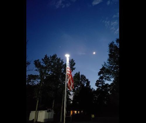 Customer photo review of 42 LED Outdoor Solar Power Flag Pole Lights