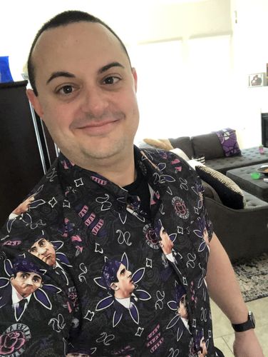 Customer photo review of The Office "Prison Mike" – KUNUFLEX Short Sleeve Shirt