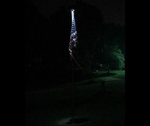 Customer photo review of 42 LED Outdoor Solar Power Flag Pole Lights