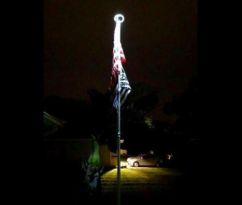 Customer photo review of 42 LED Outdoor Solar Power Flag Pole Lights