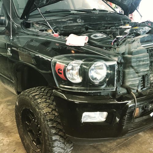 Customer photo review of 2006-2008 Dodge Ram Bluetooth halo headlight kits