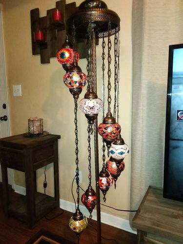 Customer photo review of *HANDMADE* MOSAIC GLOBE LAMP (FAST & FREE 5 DAY EXPEDITED SHIPPING)