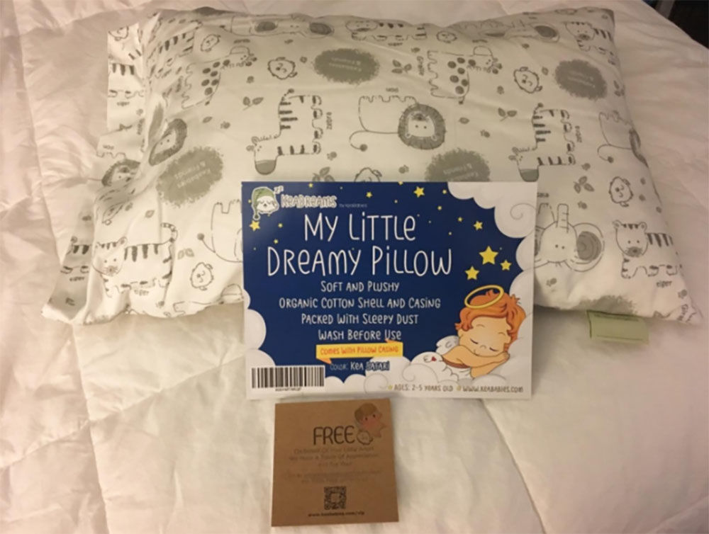 Customer photo review of Toddler Pillow with Cute Pillowcase