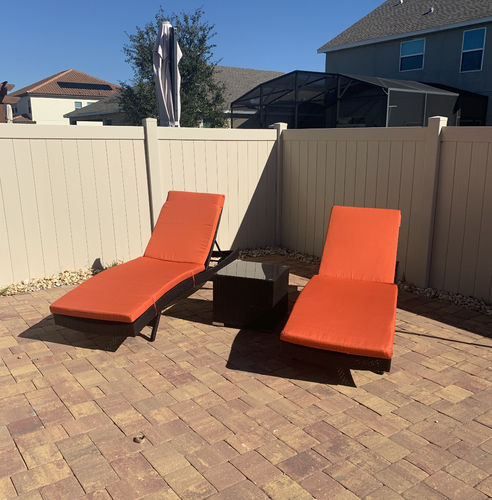 Customer photo review of Nico 3 Piece Outdoor Chaise Lounge Chair Set in Espresso Brown