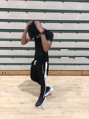 Customer photo review of Premium Side Stripe Zip Pocket Track Pants (Black - White)
