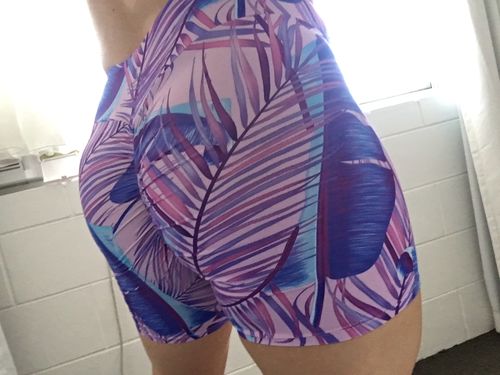 Customer photo review of Tropical Purple Booty Short